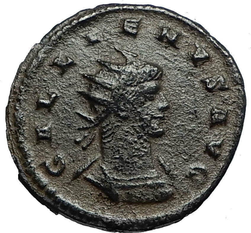 GALLIENUS Authentic Ancient 265AD Antioch Roman Coin w MERCURY MONEY GOD i67358