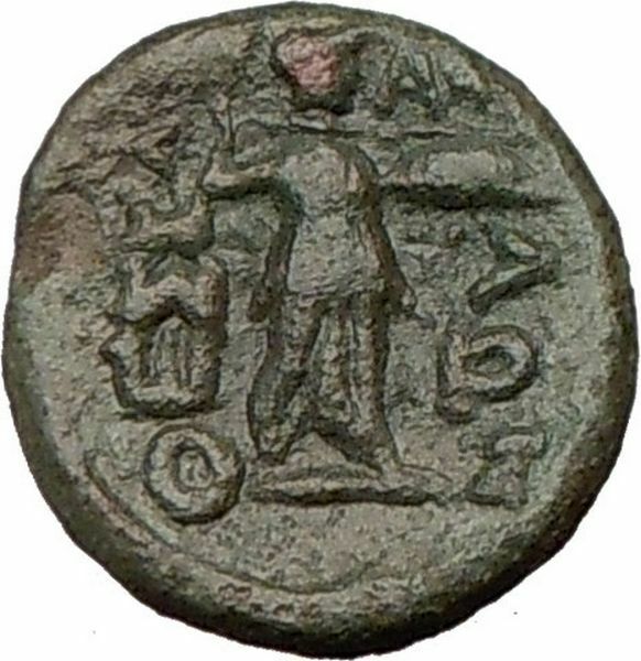 THESSALIAN LEAGUE Larissa Greek Coin ATHENA APOLLO i22272