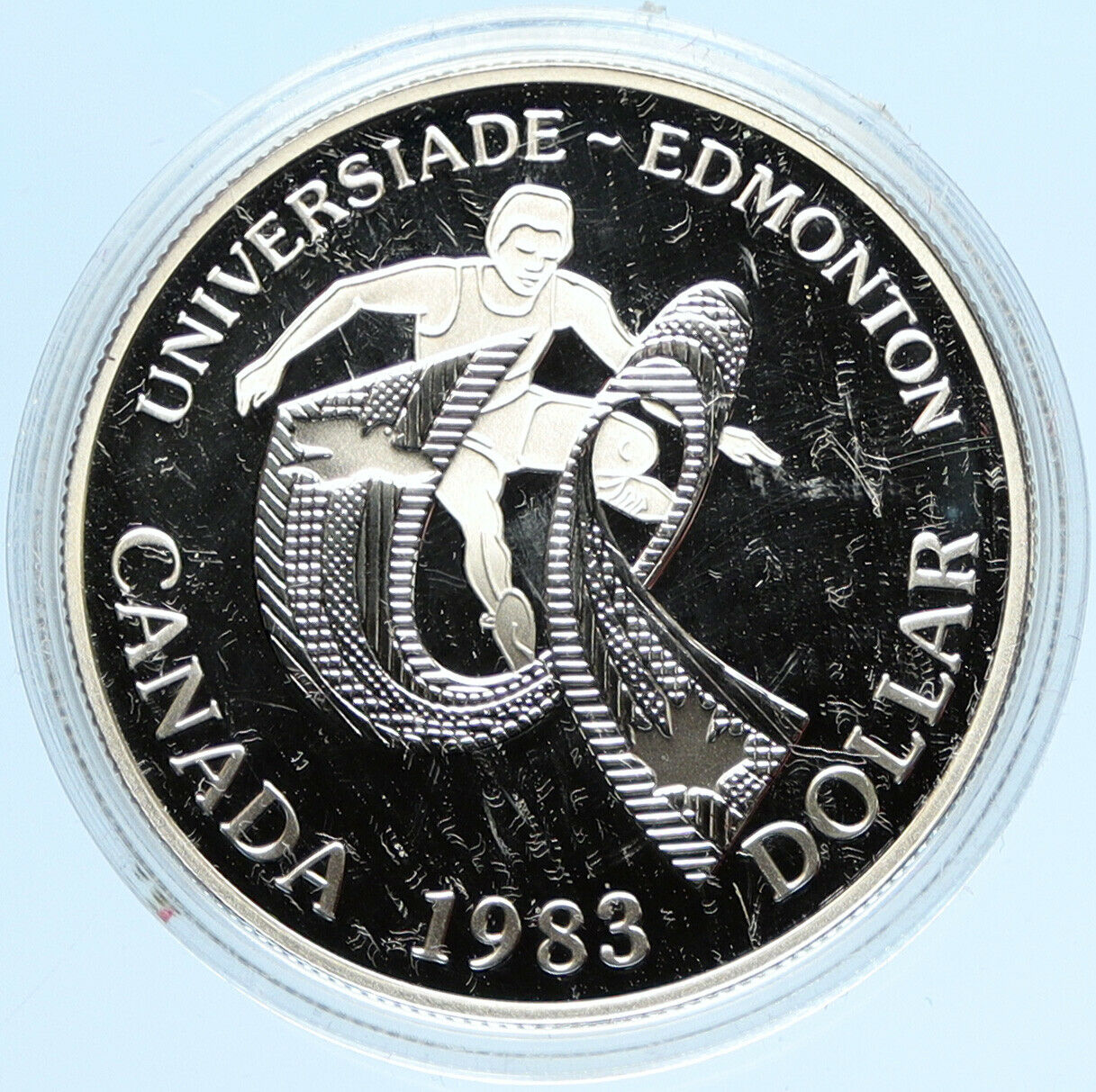 1983 CANADA Elizabeth II WORLD UNIVERSITY GAMES Proof Silver Dollar Coin i98089