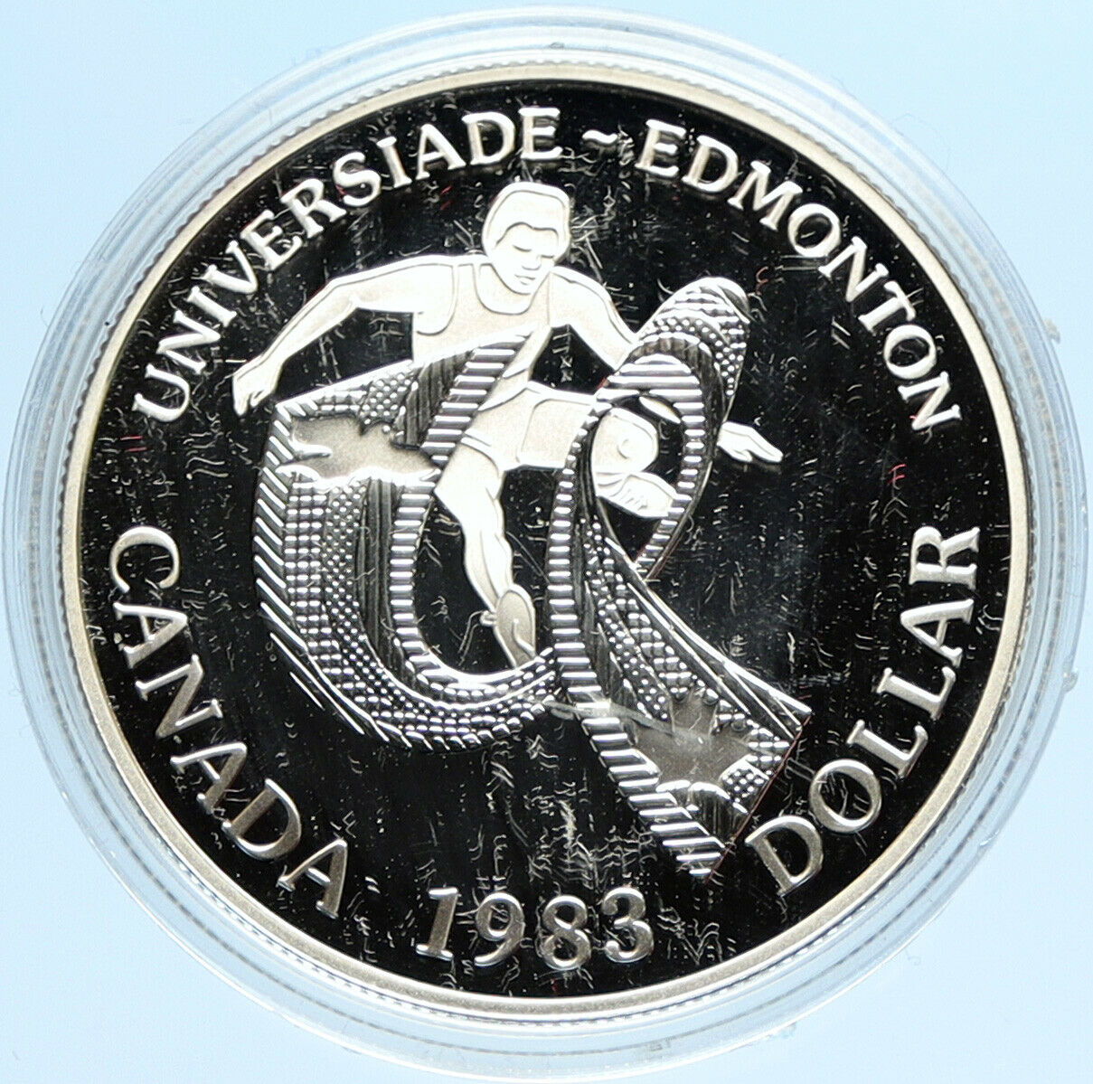 1983 CANADA Elizabeth II WORLD UNIVERSITY GAMES Proof Silver Dollar Coin i98086