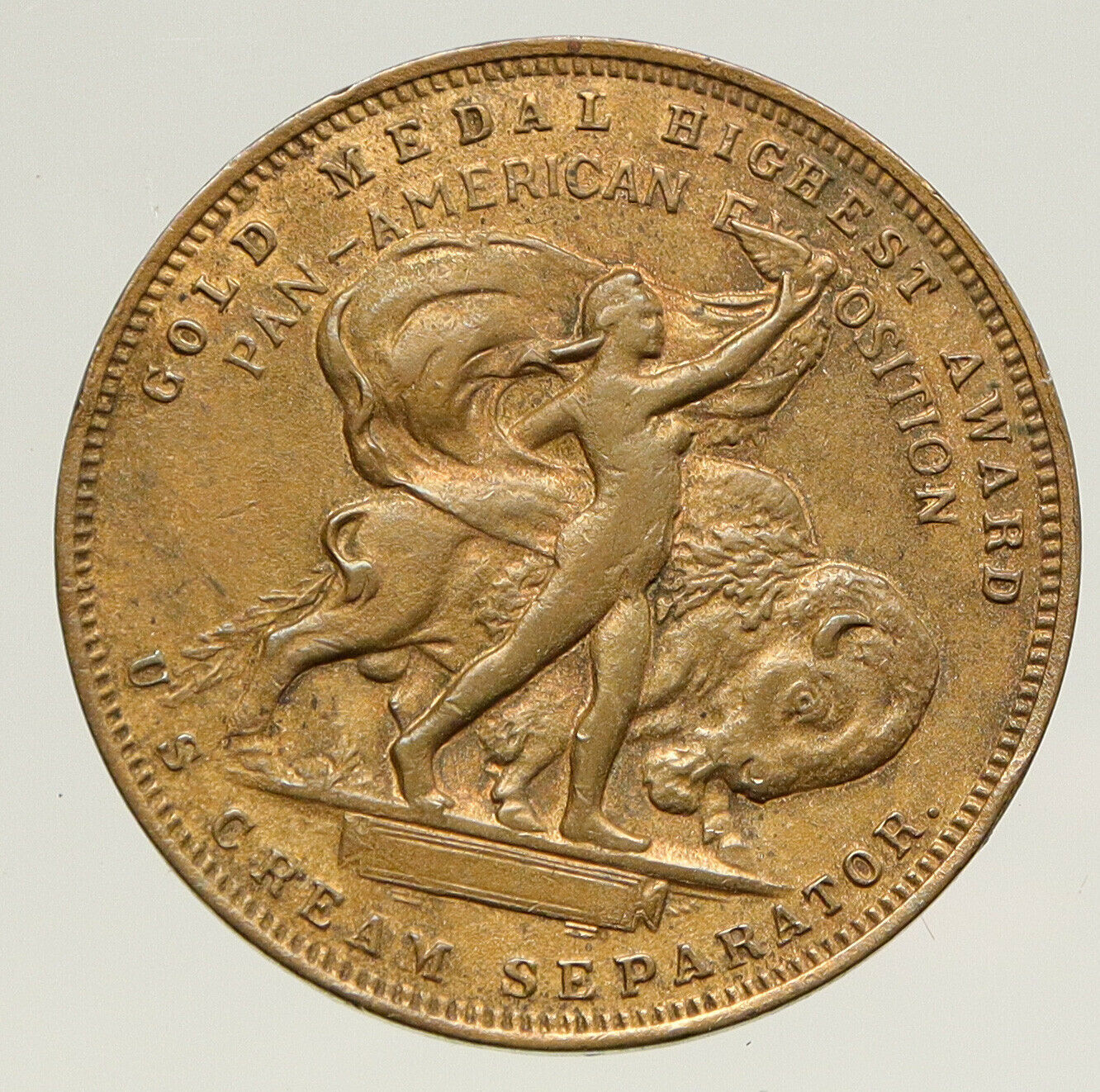 1901 US Buffalo NY Panamerican WORLD EXPO GOLD CREAM Old So Called Dollar i93181