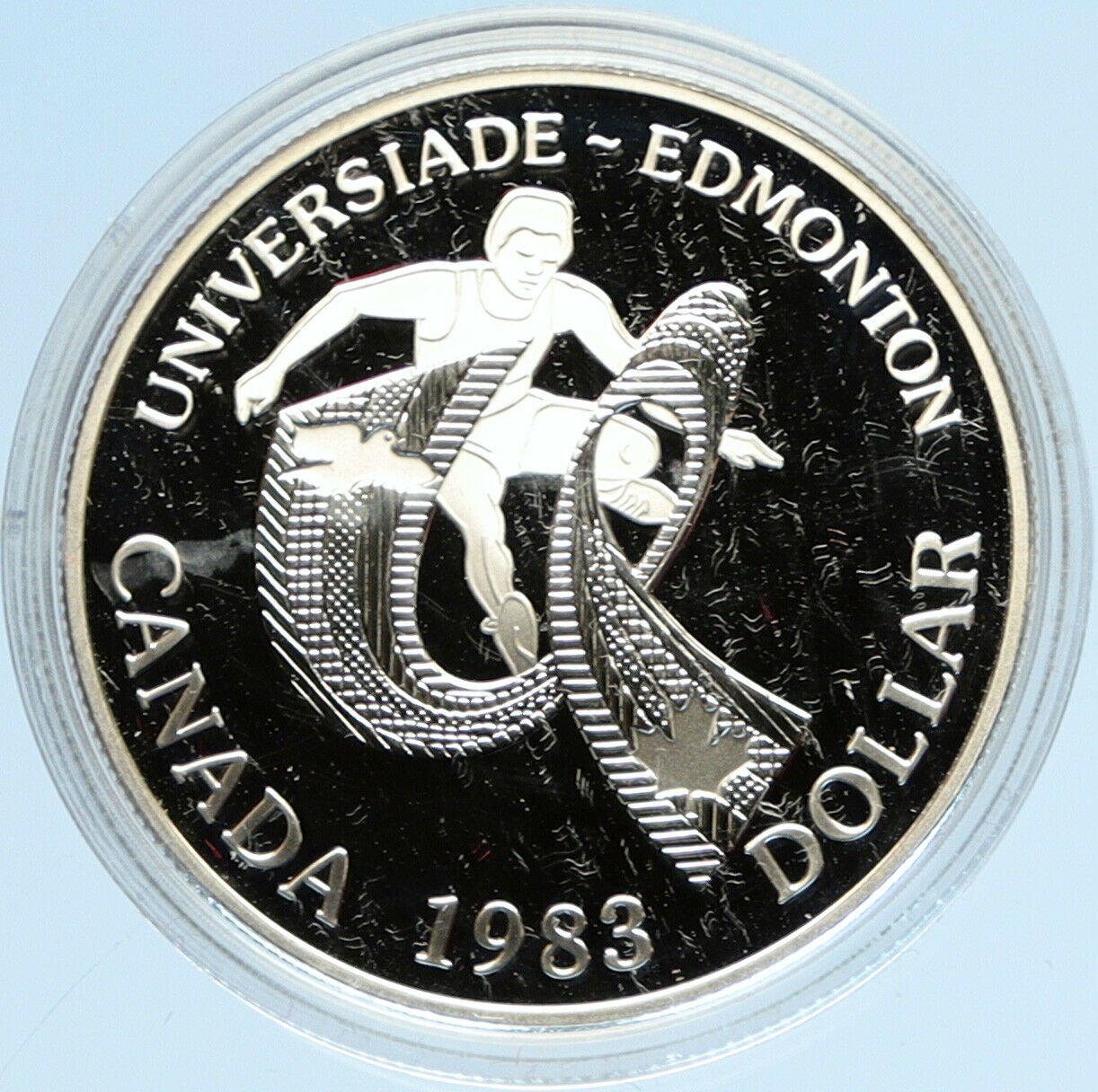 1983 CANADA Elizabeth II WORLD UNIVERSITY GAMES Proof Silver Dollar Coin i98095