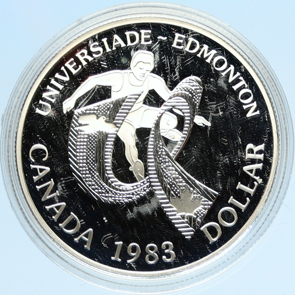 1983 CANADA Elizabeth II WORLD UNIVERSITY GAMES Proof Silver Dollar Coin i98094