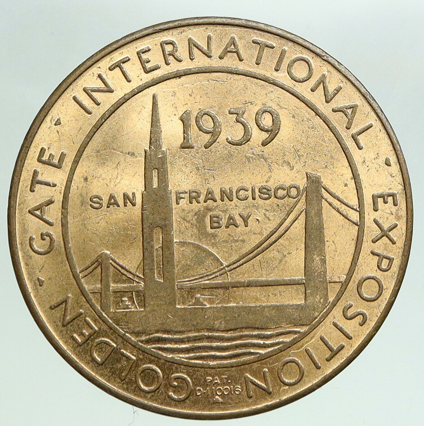 1939 USA San Francisco TREASURE ISLAND GOLDEN GATE EXPO So-Called Medal i91921