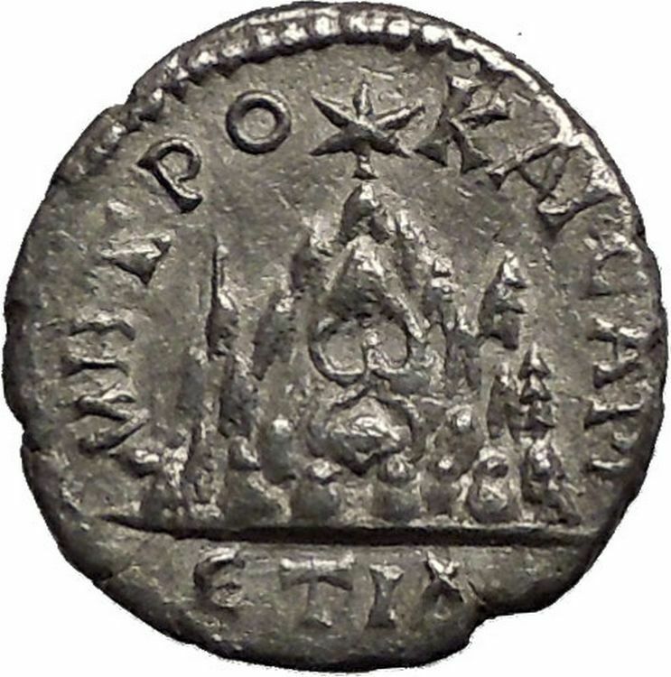 SEPTIMIUS SEVERUS 205AD Caesarea Cappadocia Mt Argaeus Silver Roman Coin i56042