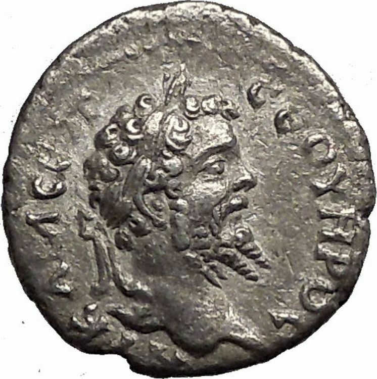 SEPTIMIUS SEVERUS 205AD Caesarea Cappadocia Mt Argaeus Silver Roman Coin i56042