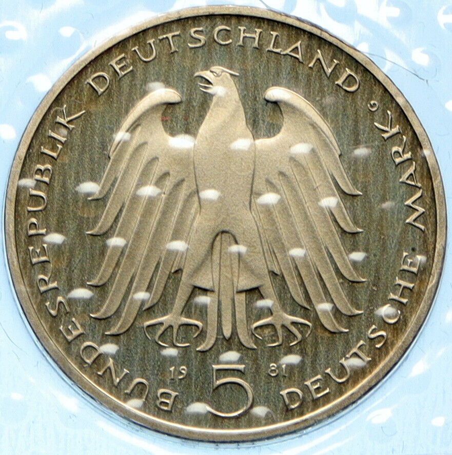 1981G GERMANY Carl Reichsfreiherr vom Stein VINTAGE PF 5 Mark German Coin i99206