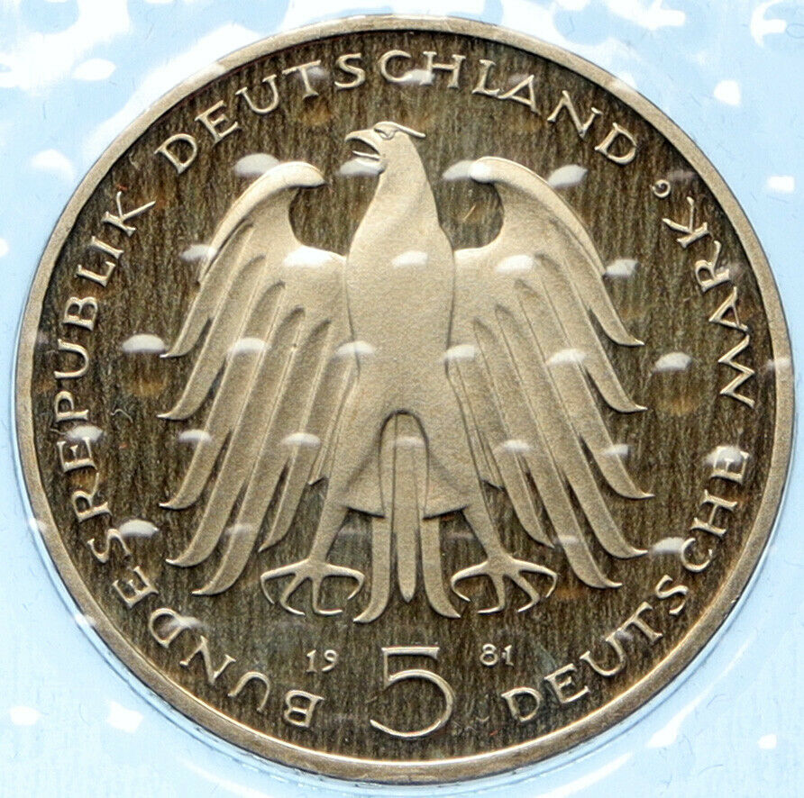 1981G GERMANY Carl Reichsfreiherr vom Stein VINTAGE PF 5 Mark German Coin i99208