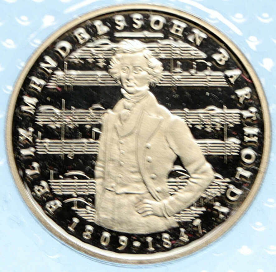 1984 J GERMANY Felix Mendelssohn COMPOSER OLD Proof German 5 Mark Coin i99221