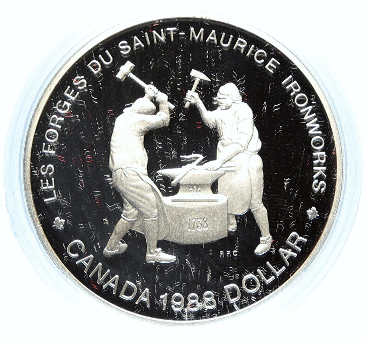 1988 CANADA UK ELIZABETH II Saint-Maurice Ironworks PROOF Silver $ Coin i98715