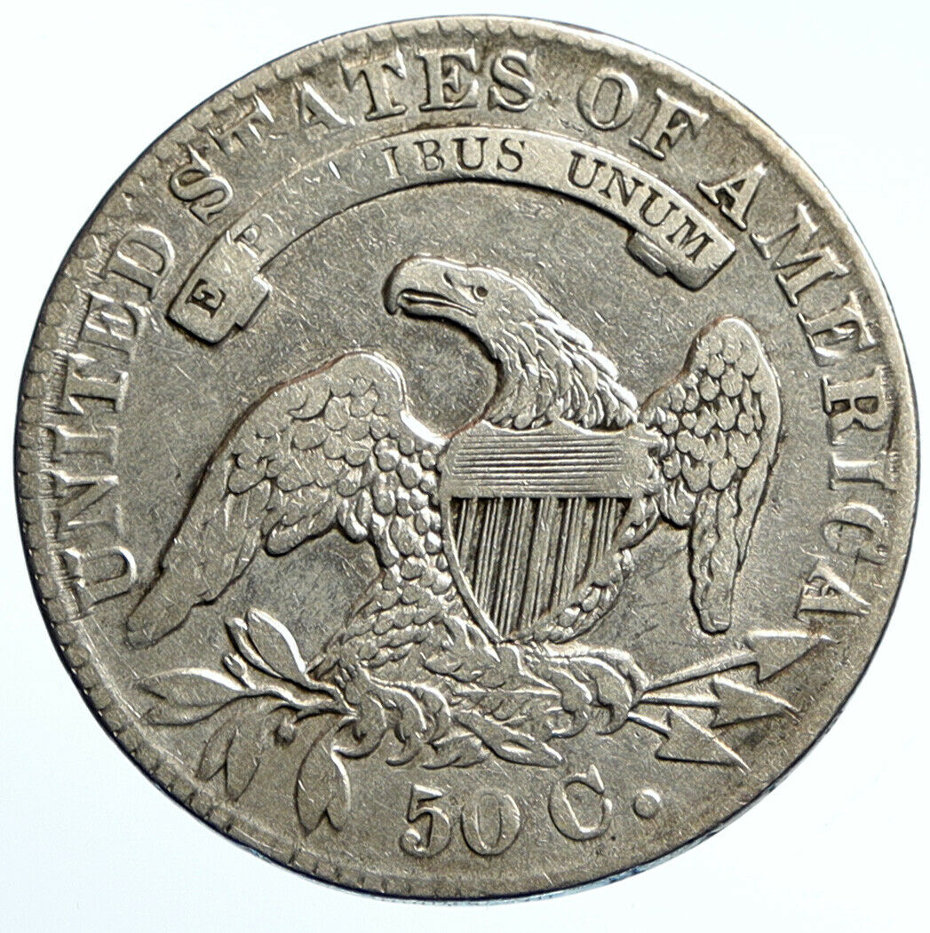 1831 P USA Eagle Liberty Antique VINTAGE OLD Silver 50c Half Dollar Coin i99408