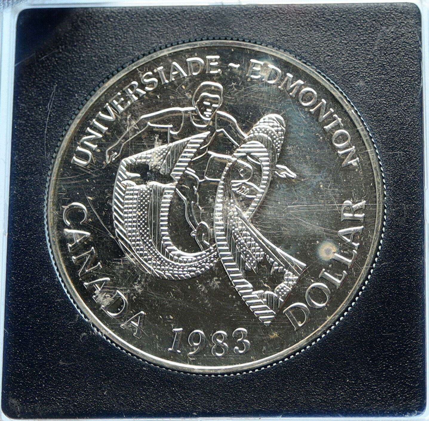 1983 CANADA Elizabeth II WORLD UNIVERSITY GAMES Proof-like Silver $1 Coin i98774