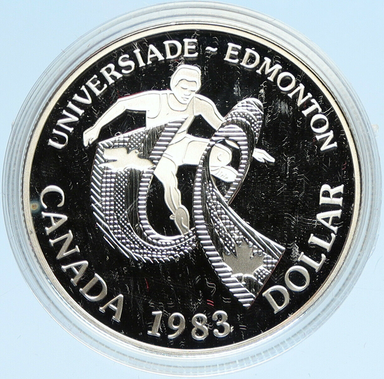 1983 CANADA Elizabeth II WORLD UNIVERSITY GAMES Proof Silver Dollar Coin i98098