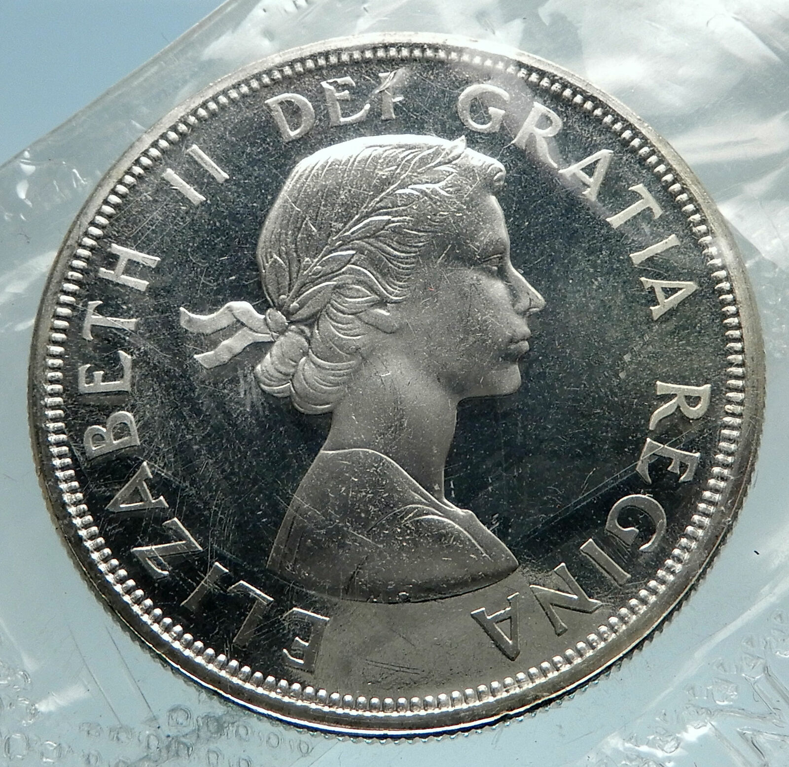 1964 CANADA Quebec Charlottetown Antique Genuine BIG SILVER Dollar Coin i75233