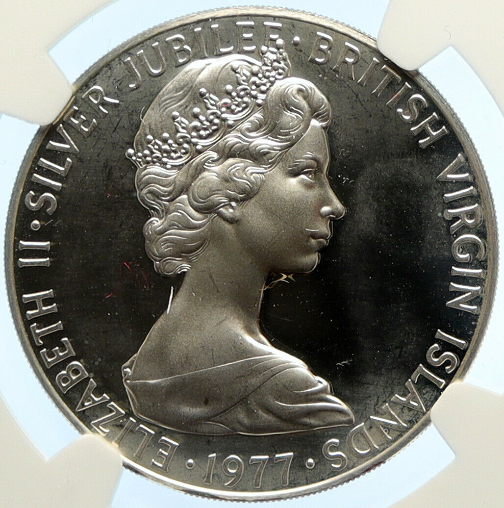 1977 British Virgin Islands PELICAN Elizabeth II PF Silver 50 Ct Coin NGC i99633