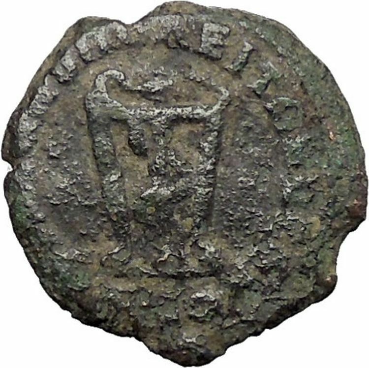 ELAGABALUS Rare Ancient Roman Coin Serpent Symbol of medicine Tripod i49404