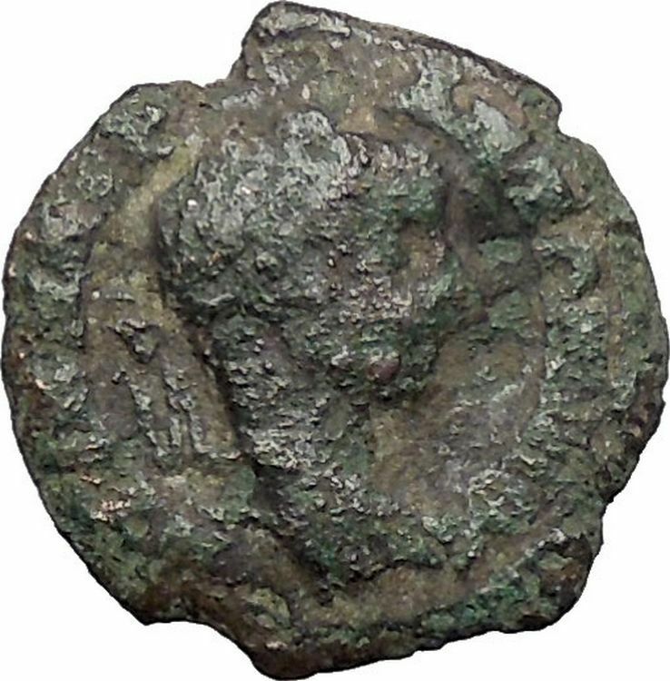 ELAGABALUS Rare Ancient Roman Coin Serpent Symbol of medicine Tripod i49404