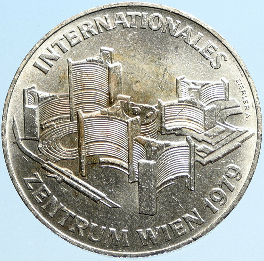 1979 AUSTRIA Vienna International Center OLD Silver 100 Schilling Coin i97886