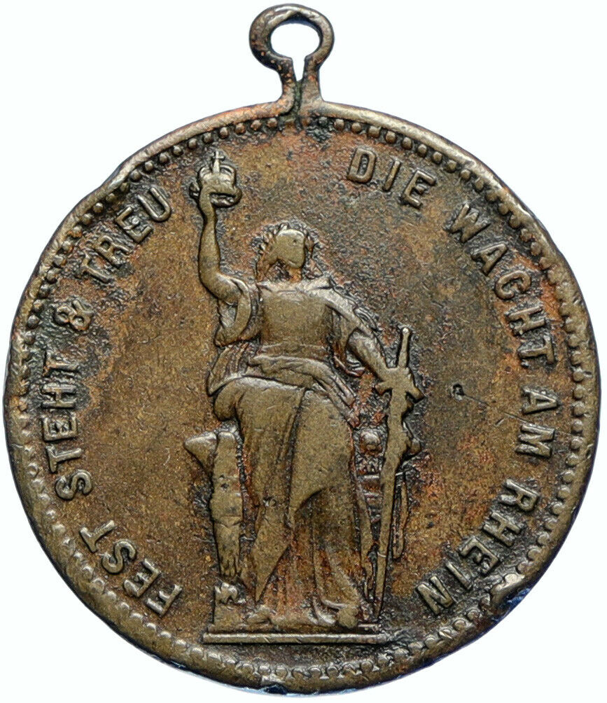 1896 GERMANY KING WILHELM I 25 Years ANITQUE VINTAGE OLD Medal German i99809