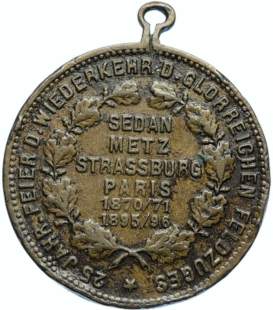 1896 GERMANY KING WILHELM I 25 Years ANITQUE VINTAGE OLD Medal German i99809