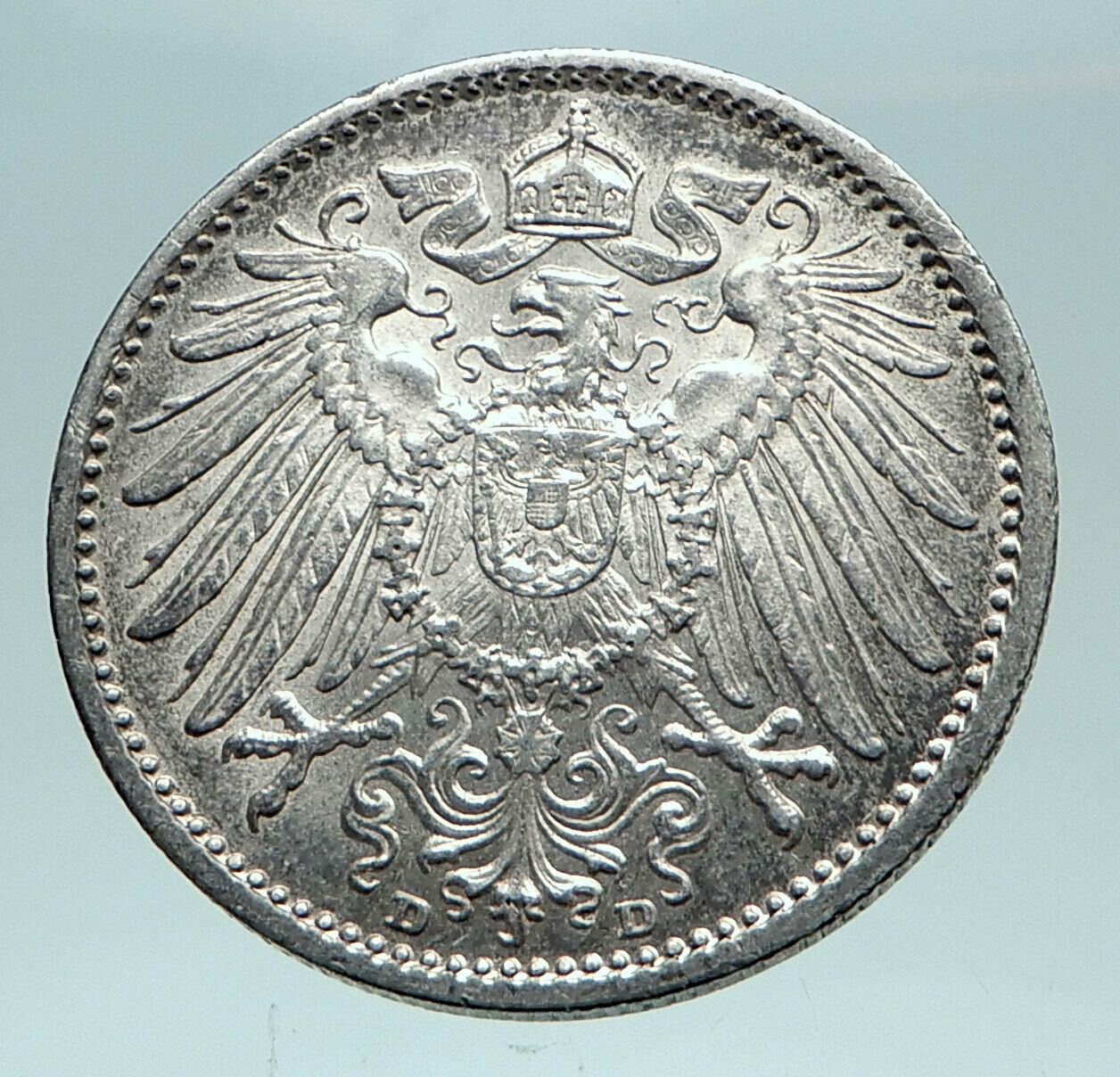 1904 WILHELM II of GERMANY 1 Mark Antique German Empire Silver Coin Eagle i82663