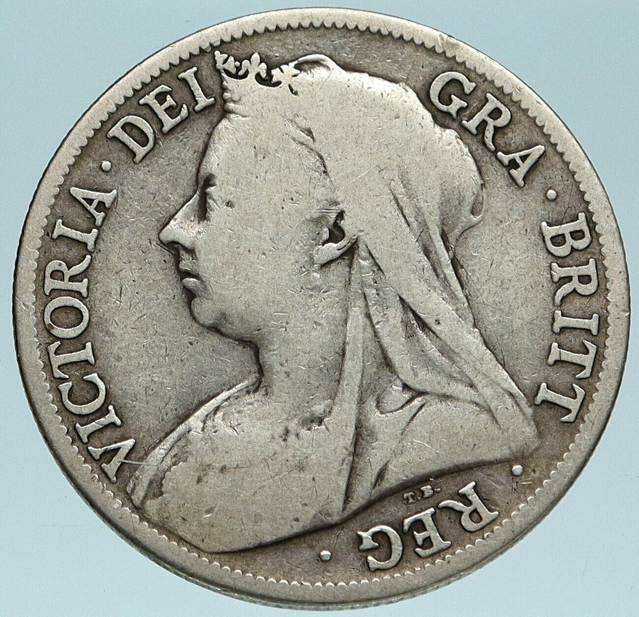 1895 UK Great Britain United Kingdom QUEEN VICTORIA 1/2 Crown Silver Coin i83157