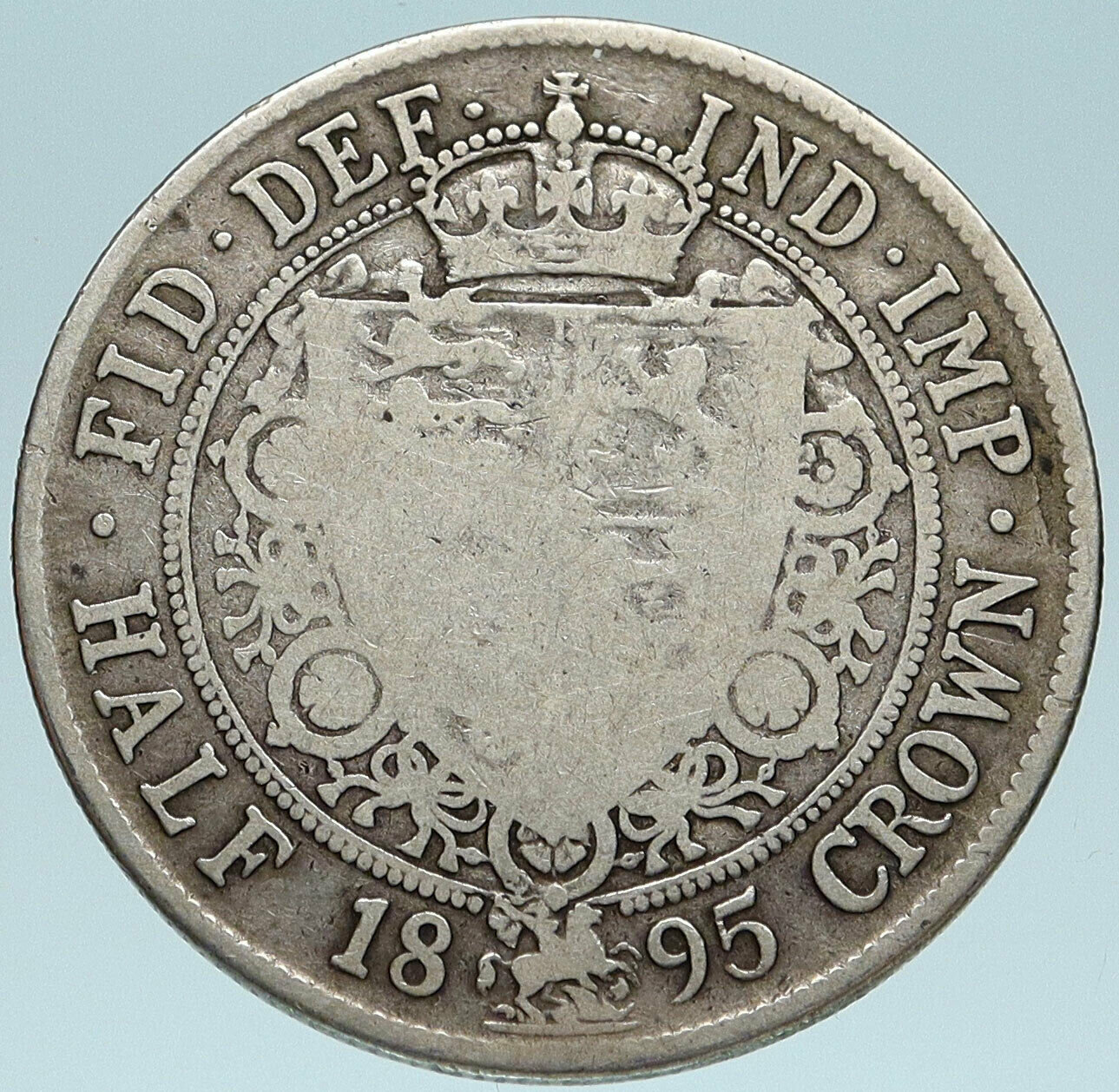 1895 UK Great Britain United Kingdom QUEEN VICTORIA 1/2 Crown Silver Coin i83157