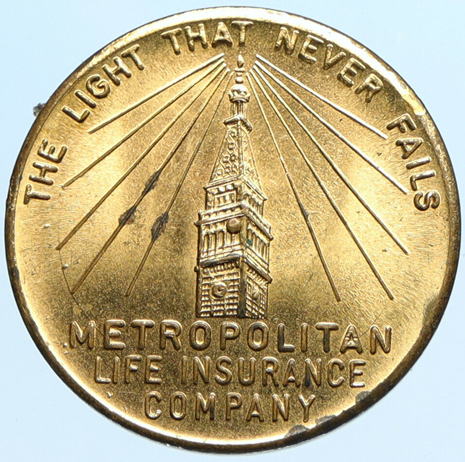 1939 USA NY WORLDS FAIR Metropolitan Insurance Exhibit VINTAGE Medal Coin i98141