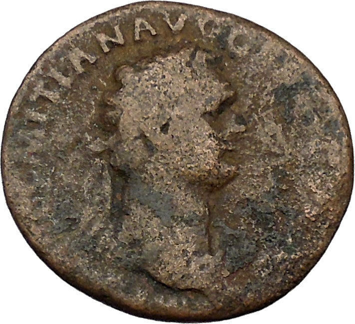 DOMITIAN 85AD RARE Authentic Ancient Roman Coin Altar i46108