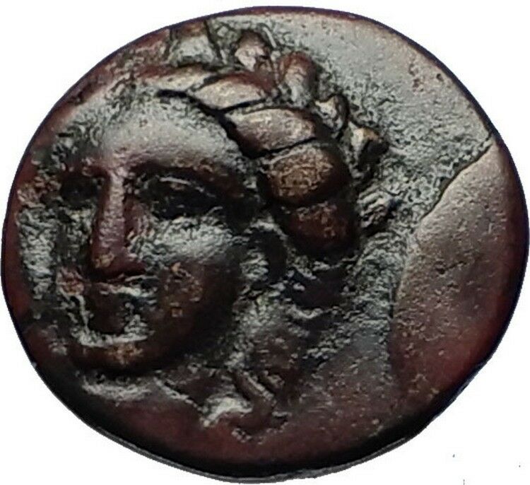 GRYNION or Gyrneion Aeolis 306BC Apollo Shell RARE Ancient Greek Coin i69484