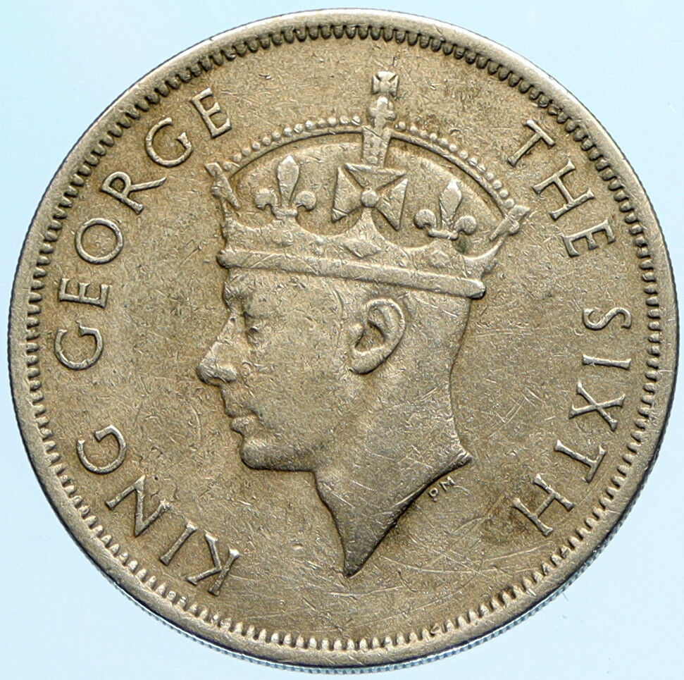 1952 SOUTHERN RHODESIA King George VI Shield VINTAGE 1/2 Half Crown COIN i98167