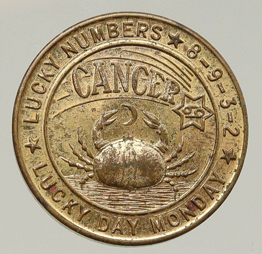 1930 USA Magic Store USHERS UFO Venice California LUCK ASTROLOGY Medal i93174