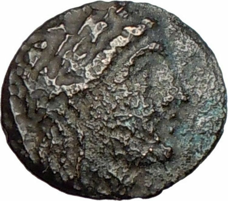 Aigai in AIOLIS 300BC Rare Ancient Greek Coin APOLLO Goat's head i27771