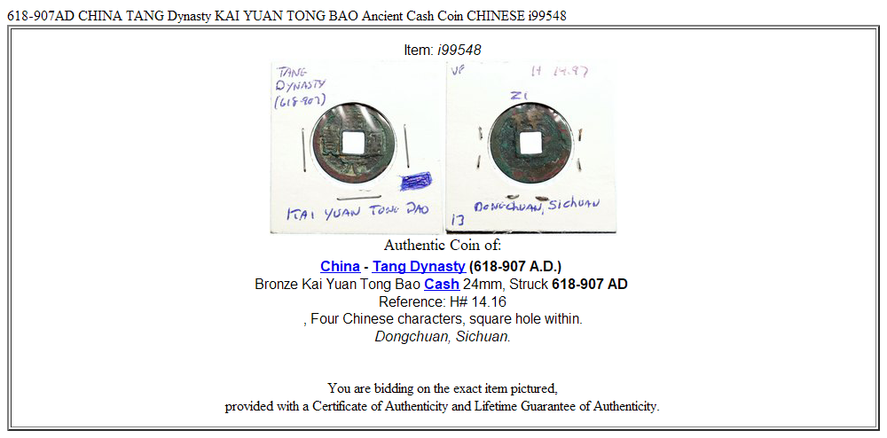 618-907AD CHINA TANG Dynasty KAI YUAN TONG BAO Ancient Cash Coin CHINESE i99548