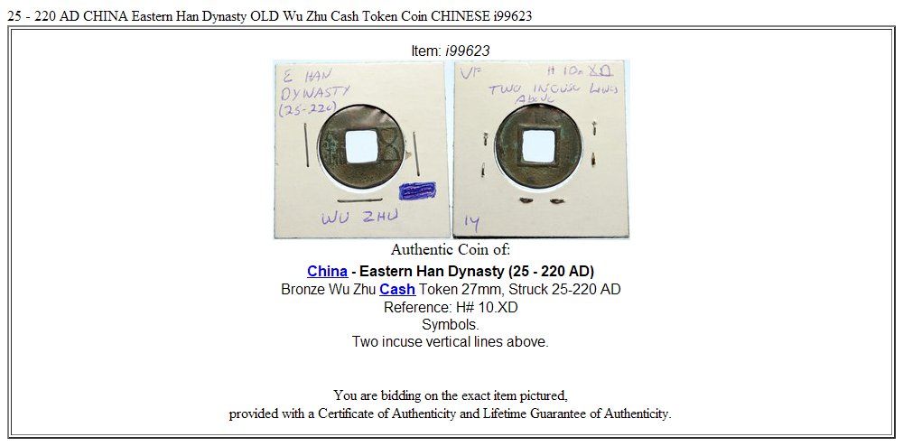 25 - 220 AD CHINA Eastern Han Dynasty OLD Wu Zhu Cash Token Coin CHINESE i99623