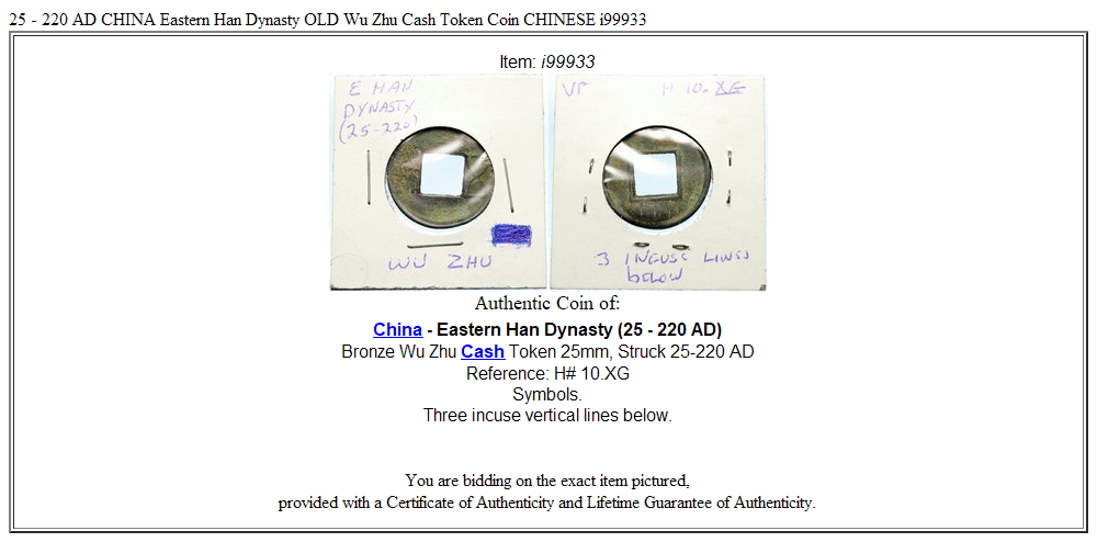 25 - 220 AD CHINA Eastern Han Dynasty OLD Wu Zhu Cash Token Coin CHINESE i99933