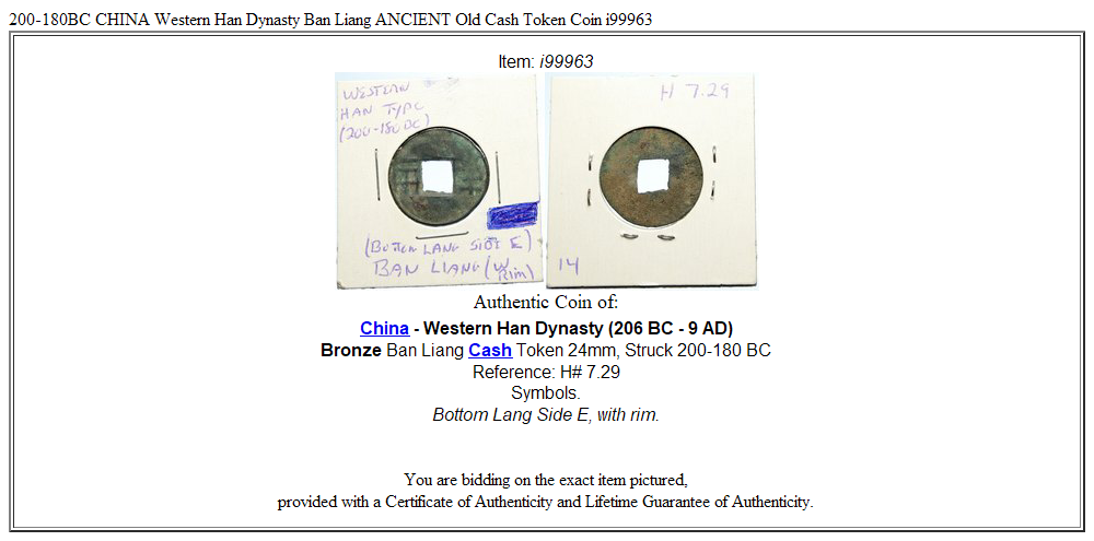 200-180BC CHINA Western Han Dynasty Ban Liang ANCIENT Old Cash Token Coin i99963