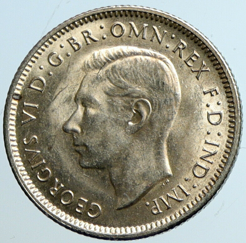 1943 S AUSTRALIA King George VI United Kingdom Silver Shilling Coin RAM i101553