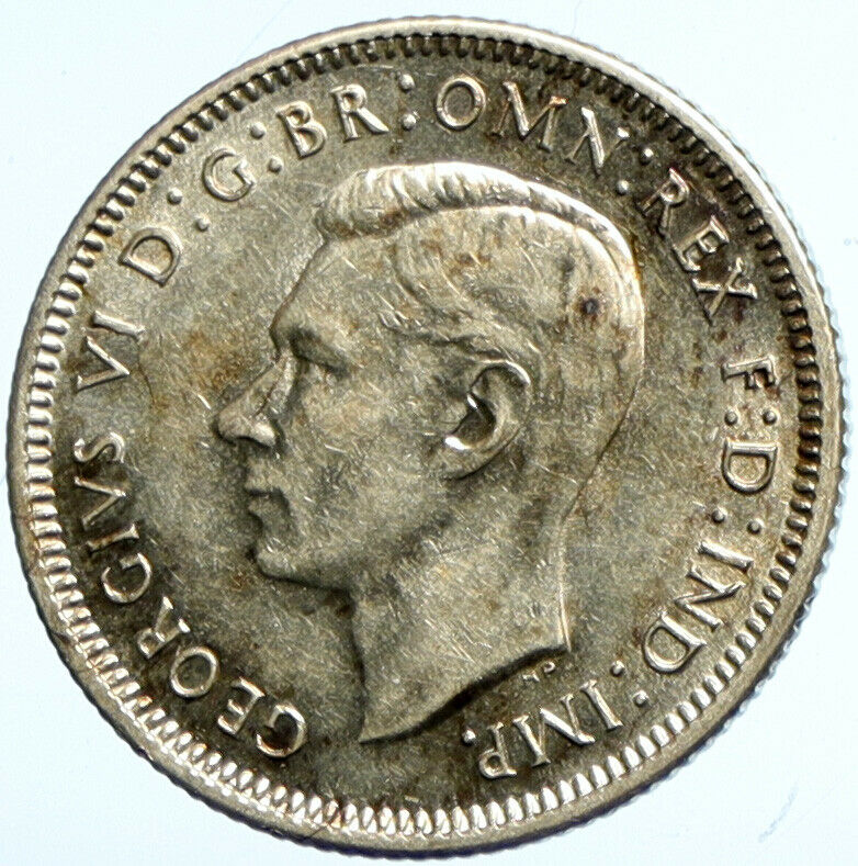 1943 S AUSTRALIA King George VI United Kingdom Silver Shilling Coin RAM i101702