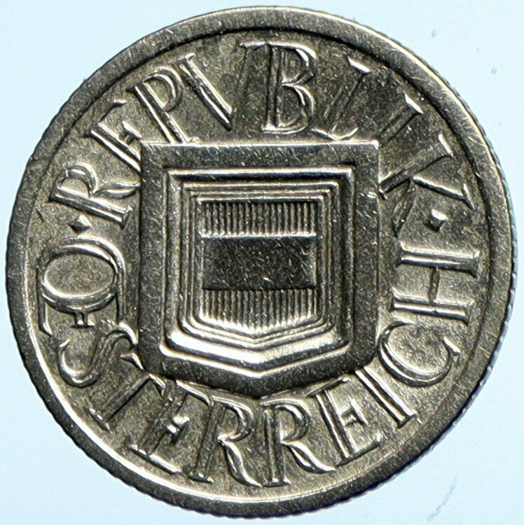 1926 AUSTRIA Shield Vintage ART DECO Silver 1/2 Schilling Austrian Coin i101704