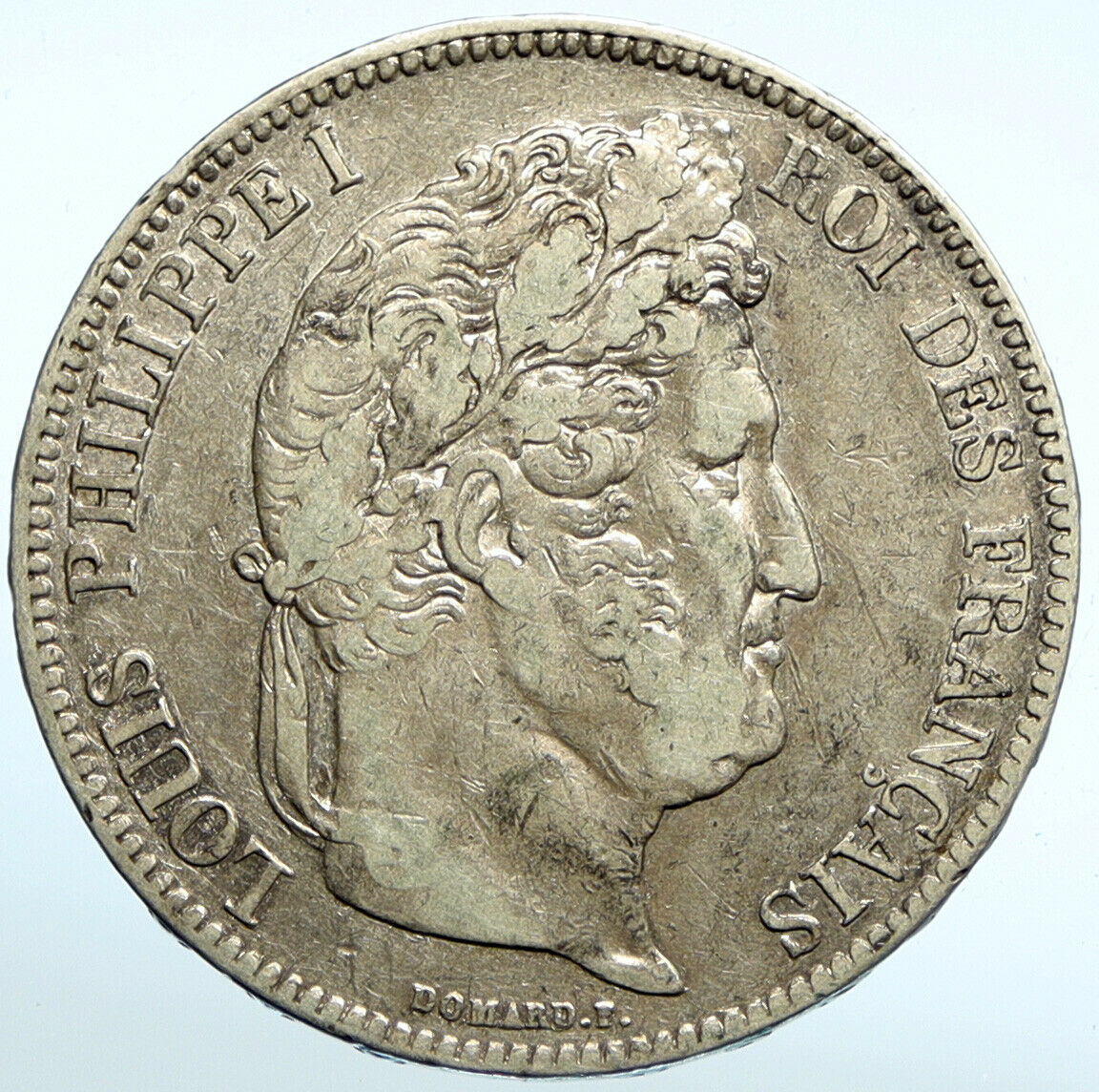 1834 FRANCE King Louis Philippe I French Antique OLD Silver 5 Francs Coin i99731