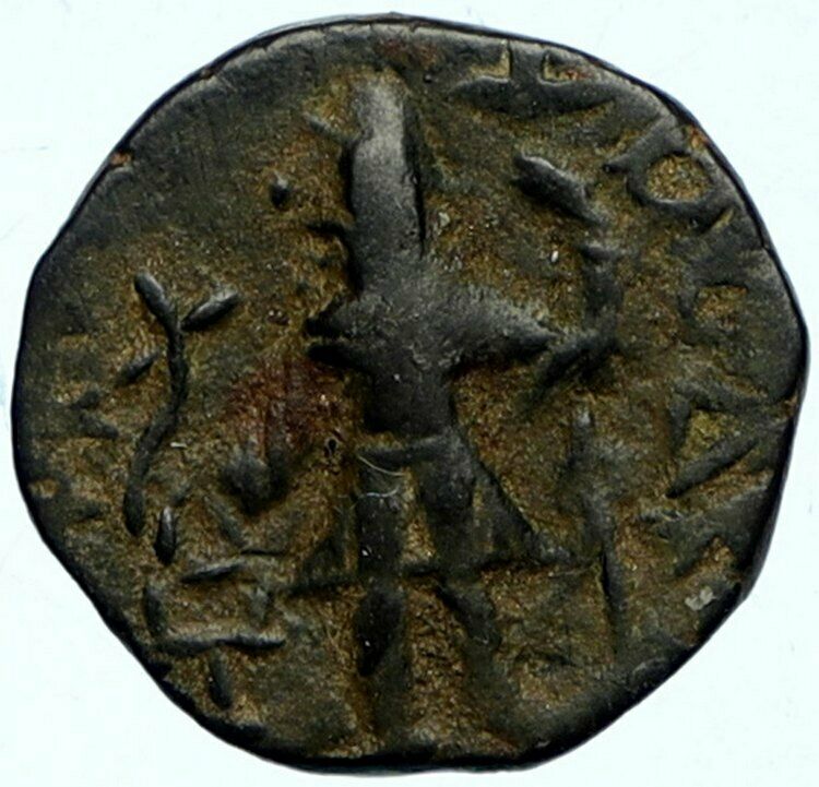 KANISHKA I Kushan Empire North INDIA Ancient Authentic Greek Coin SHIVA i98561