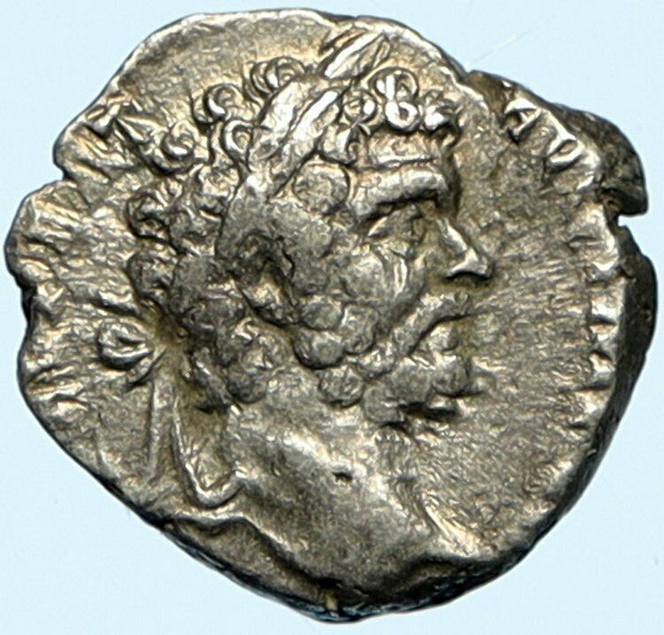 SEPTIMIUS SEVERUS 195AD Authentic Ancient Silver Roman Coin MARS at WAR i98571