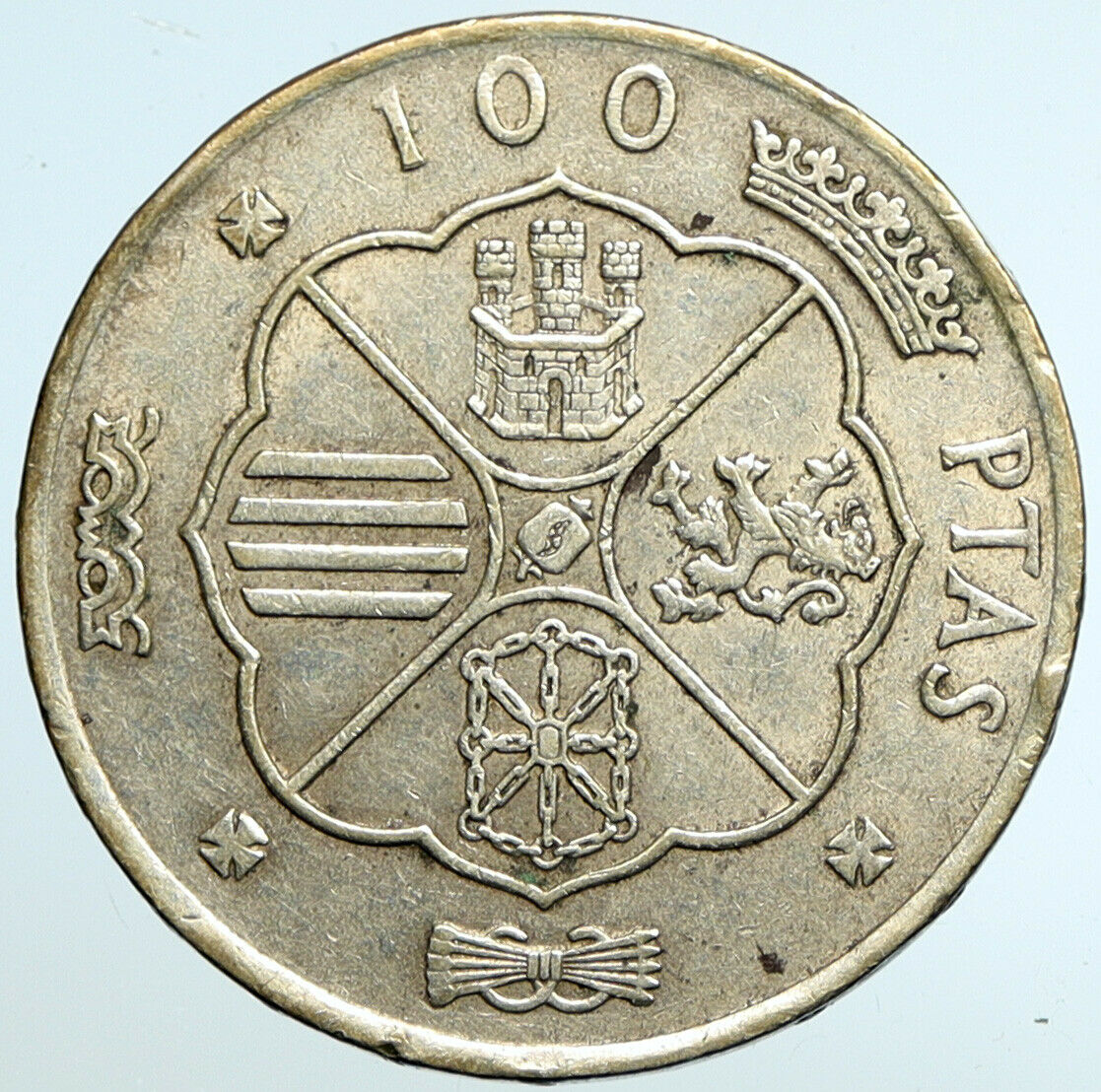 1966 SPAIN Large Franco Caudillo VINTAGE Silver 100 Pesetas Spanish Coin i101517