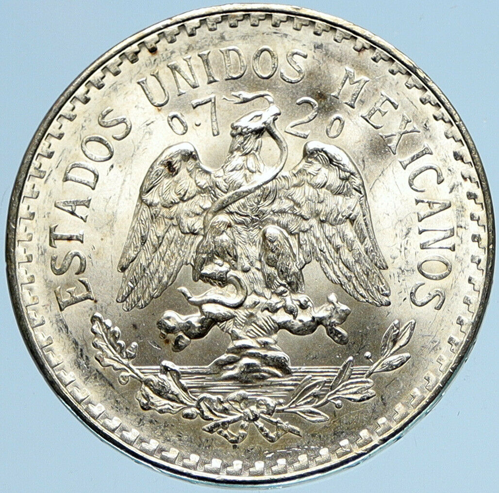 1933 Mo MEXICO Large Eagle Liberty Cap Mexican Antique Silver 1 Peso Coin i97975