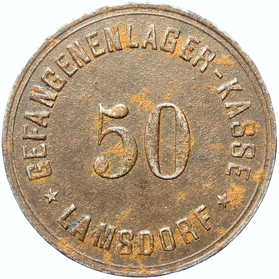 POLAND Polish Prisoner of War POW Lamsdorf VINTAGE 50 Pfennig Iron Medal i100896