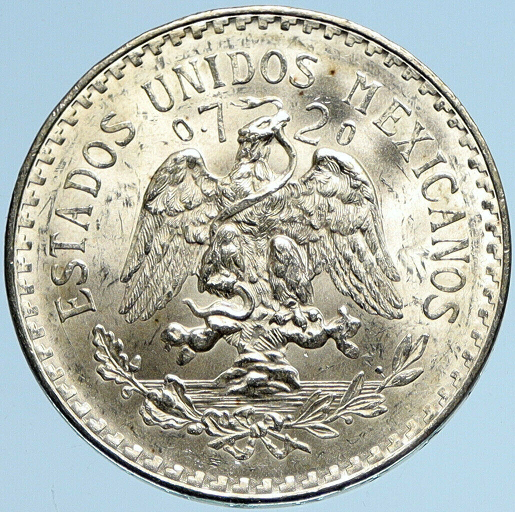 1933 Mo MEXICO Large Eagle Liberty Cap Mexican Antique Silver 1 Peso Coin i97963