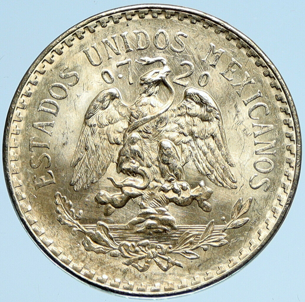 1945 Mo MEXICO Large Eagle Liberty Cap Mexican Antique Silver 1 Peso Coin i97972