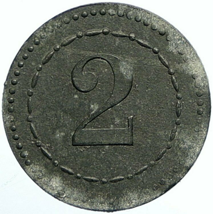 POLAND Polish Prisoner of War POW Schneidmuhl OLD 2 Pfennig Zinc Medal i100897