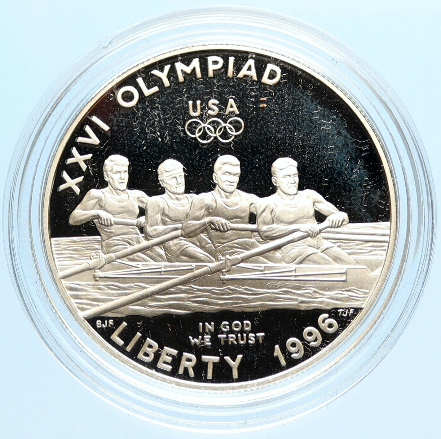 1996 P USA United States XXVI OLYMPICS ATLANTA Rowing Proof Silver $ Coin i97062